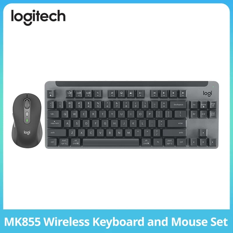 Logitech MK855 Wireless Mechanical Keyboard Mouse Combo, TTC Red Switches, Bluetooth & Logi Bolt Multi-Device Office Set
