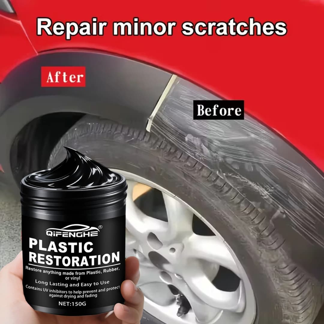 Car Plastic Restorer Polish Paste 150g - Tire, Interior & Bumper Shine & Protection, Long-Lasting Gloss, Automotive Plastic Care - 4