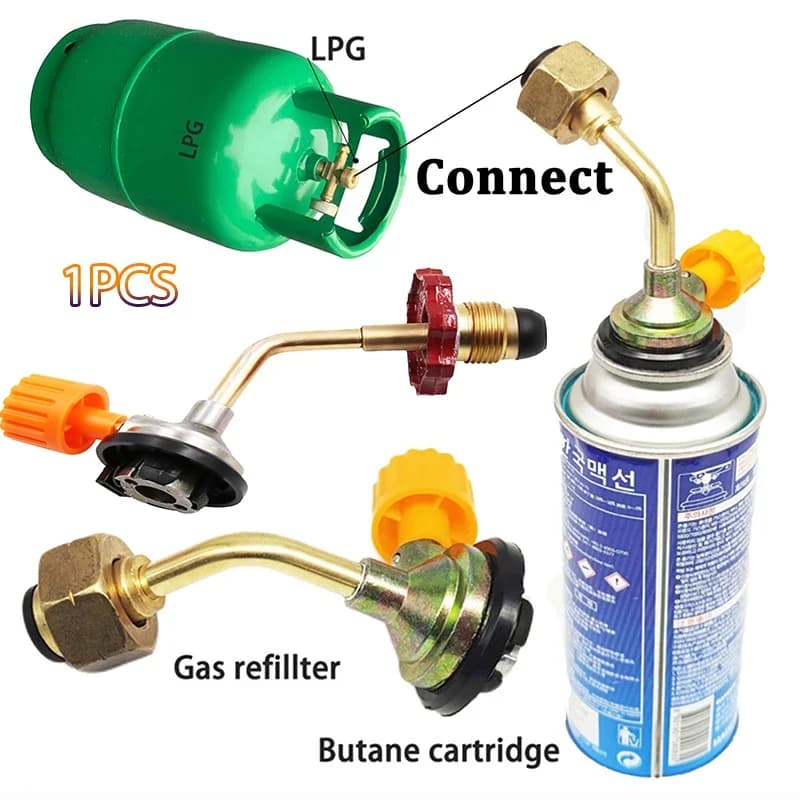1PCS Gas Butane Cylinder Tank Charging Valve Refill Direct Connector Adapter For Outdoor Camping Picnic Cylinder Filling Adapter