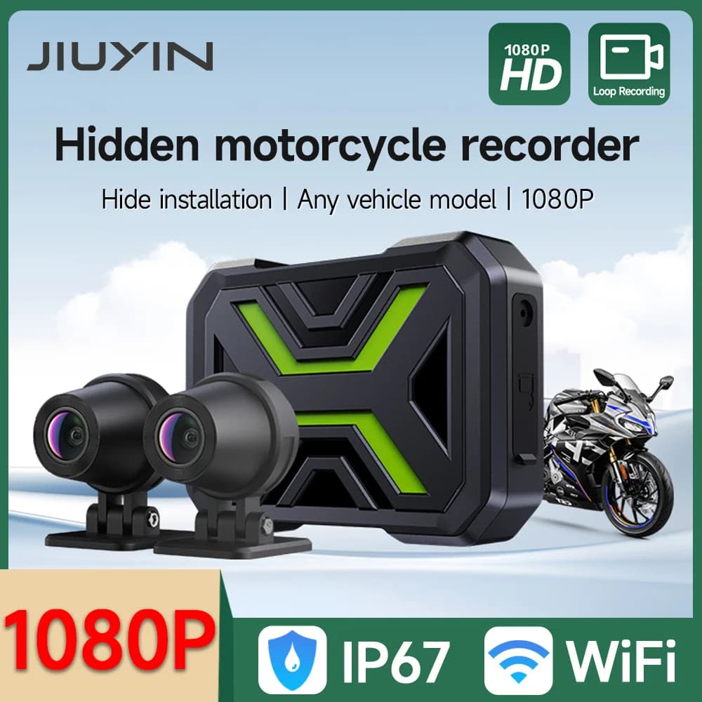 JIUYIN Dual 1080P Motorcycle DVR Full Body Waterproof Moto Camera WiFi Dash Cam Front Rear Driving Video Recorder Black Box - 6