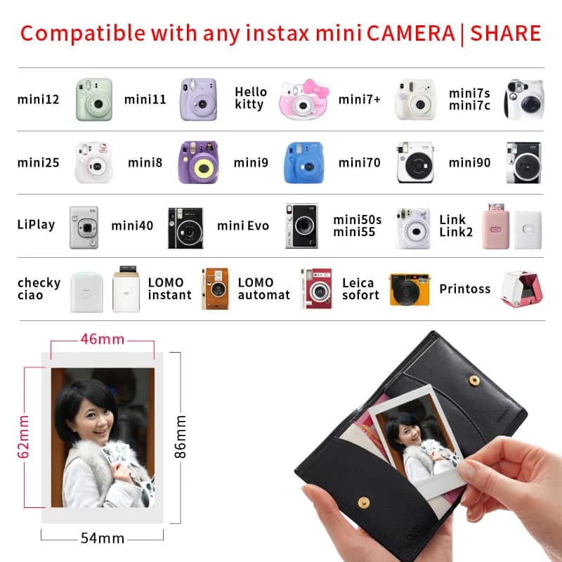 50/60 ورقة فيلم Fujifilm Instax Mini بحافة بيضاء لكاميرات Instax Mini 12 و11 و9 و8 و7s و70 و90 وSP-2 وLINk وLiPlay - 6