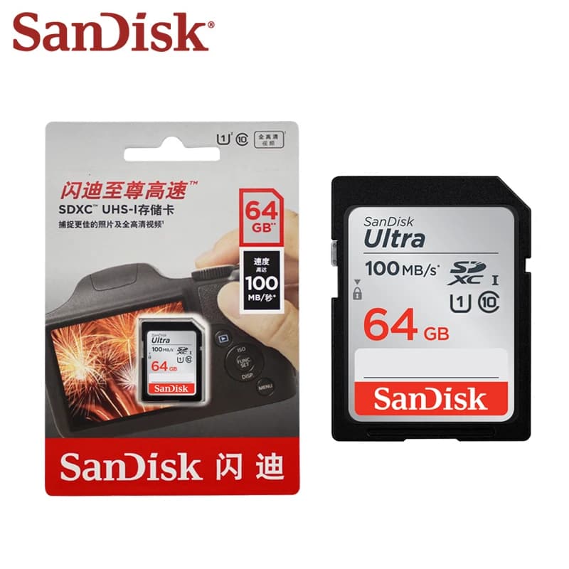 SanDisk Ultra SD Card 32GB 64GB 128GB 256GB SDXC Class 10 U1 Flash SD Memory Card High Speed For SLR Camera Shooting 4K  Video - 5