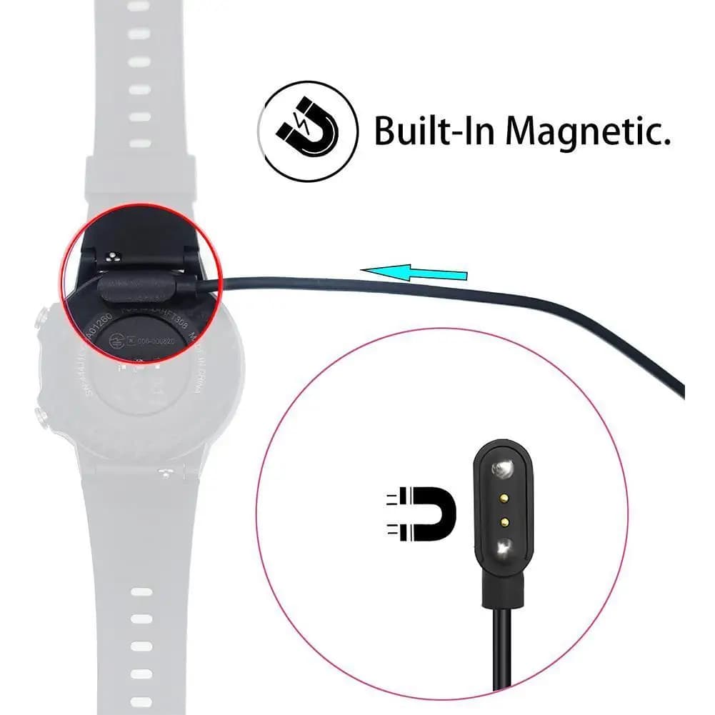 Magnetic Charge Charging Cable For Smart Watch For 2 Pins 2.84/4/7.62mm Distances Black Novel USB Power Charger Cables Universal - 4