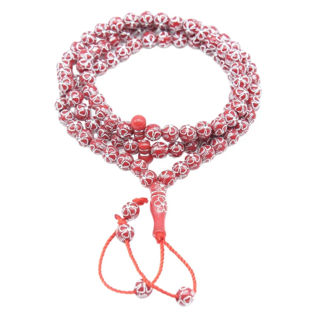 سبحة أكريليك 99 حبة 8 ملم حبات صلاة مسلمة للعبادة اليومية وهدية رمضان إسورة مسبحة إسلامية - 3