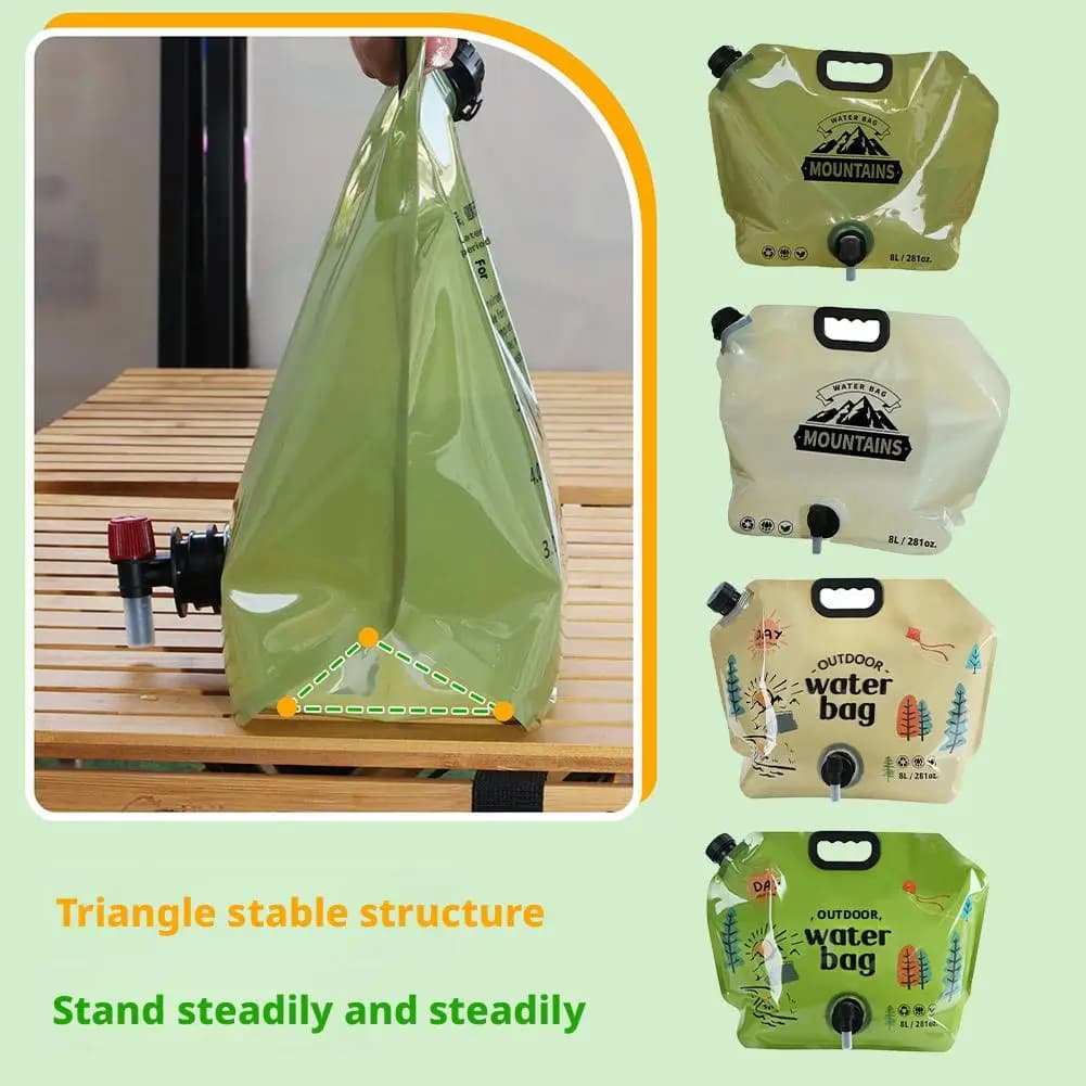 5L/10L Collapsible Water Container Water Storage Jug Bag for Outdoor Camping Hiking Emergency Survival - 2