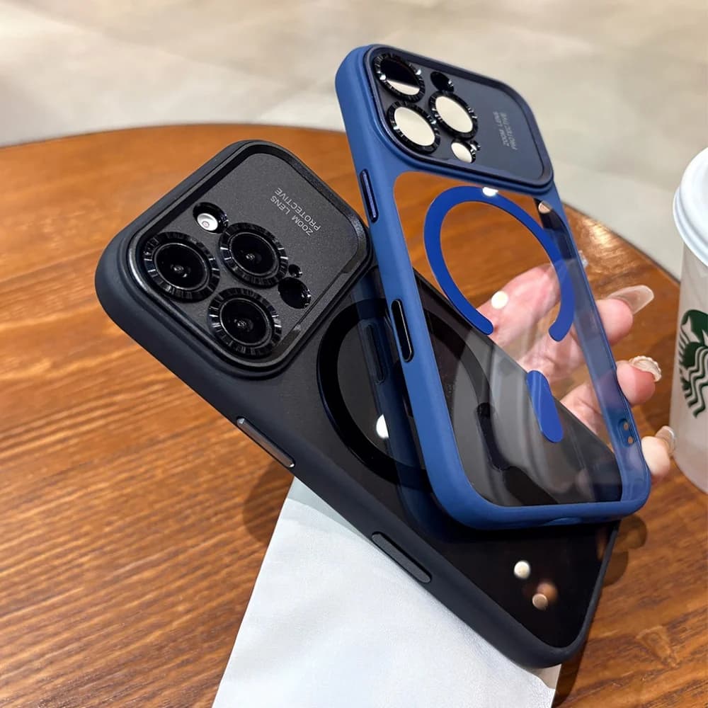 درع مغناطيسي شفاف من PC مقاوم للصدمات لهاتف آيفون 17 برو ماكس الهواء متوافق مع Magsafe، مناسب لآيفون 13/14/15/12/16 برو ماكس