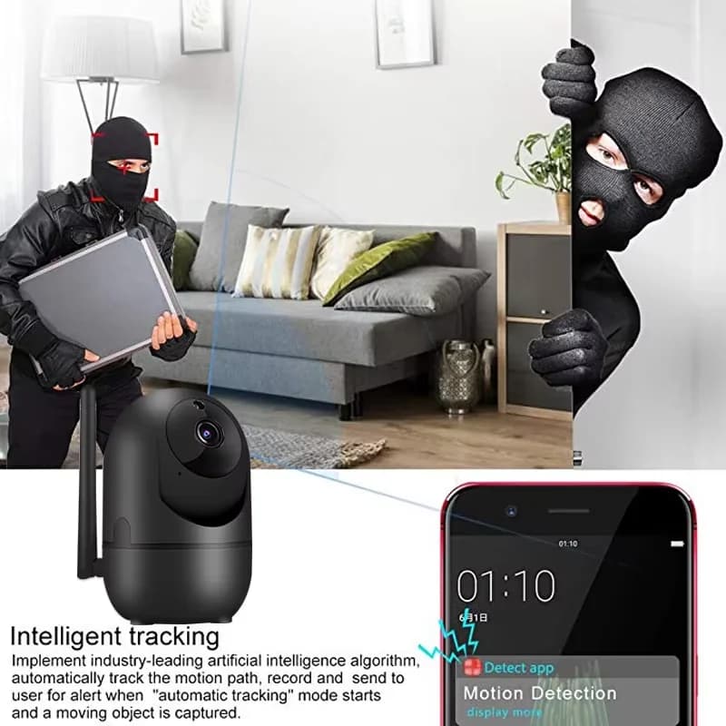 كاميرا Wifi IP للمنزل الذكي، تتبع تلقائي بدقة 1620P، رؤية ليلية كاملة، شبكة لاسلكية، كاميرا أمان للرضع بتقنية CCTV - 5