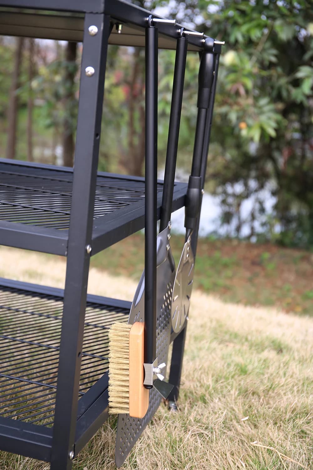 PizzAtHome فرن البيتزا المشطوف فرشاة النحاس الخشن النحاس مكشطة المنزلية شواء تنظيف فرن فرشاة الألومنيوم مقبض طويل قصير - 6