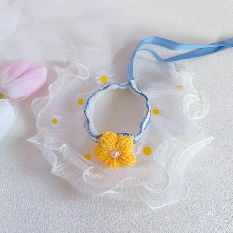 طوق كلب من حرير اللؤلؤ مع ربطة عنق، إكسسوارات زفاف للحيوانات الأليفة، هدية ساتان جديدة - 6