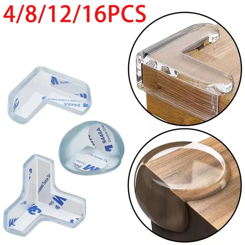 واقي زوايا الطاولة والأثاث من السيليكون لسلامة الأطفال، شفاف ومضاد للتصادم - 2