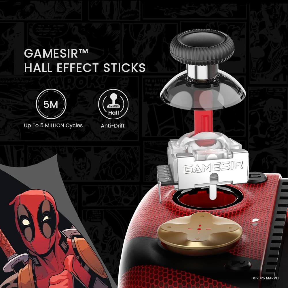 وحدة تحكم GameSir X3 Pro إصدار Deadpool، سلكية Type-C، مرخصة من Marvel، متوافقة مع آيفون 16/15 سلسلة وأندرويد - 5