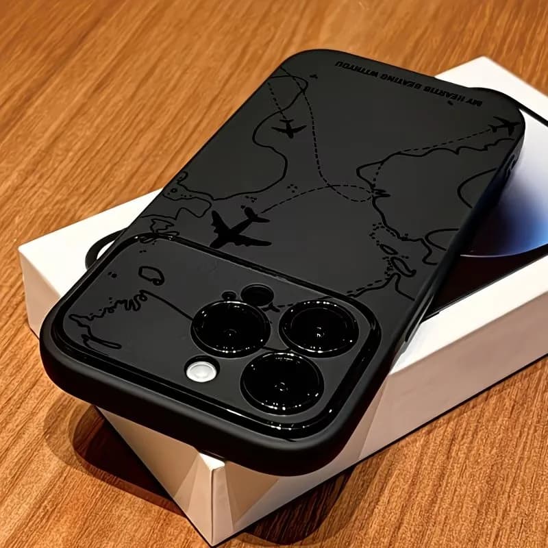 Travel-nspired Airplane Route Desian Phone Case For iPhone 17 15 14 13 12 11 16 Pro Max Air Plus X XR XS Shockproof Soft Cover