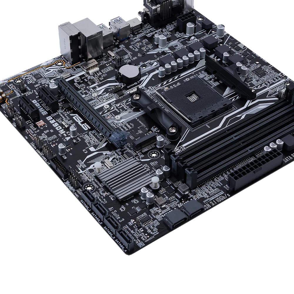 لوحة أم ASUS PRIME B350M-A، شريحة AMD B350، مقبس AM4، ذاكرة DDR4 بسعة 64 جيجابايت، Micro ATX، PCI-E 3.0، تدعم معالجات Ryzen 7 5700 وRyzen 3 5300 وRyzen 7 4700 - 4
