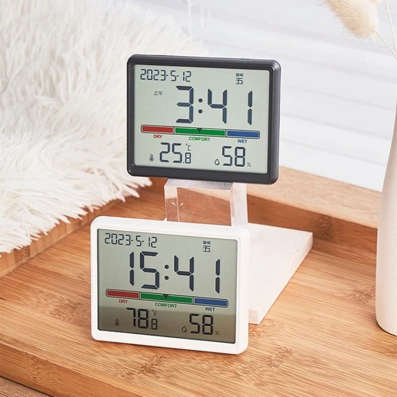 Mijia New Electronic Thermometer Hygrometer Weather Station High Precision with Table Clock Function Mini Thermometer LCD Tools - 6