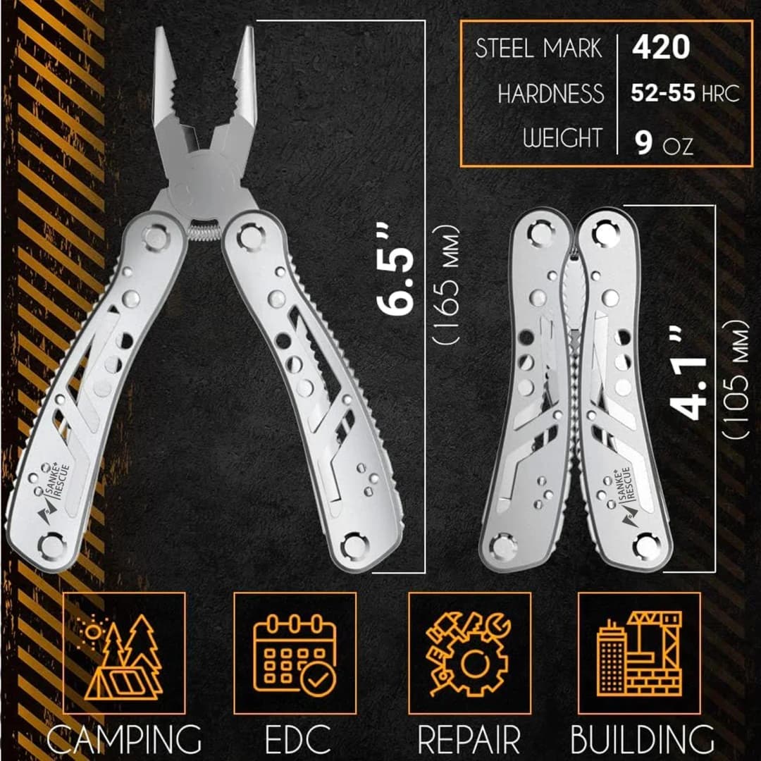 24 in 1 Multifunctional Universal Diagonal Pliers Hardware Wire Cutters Professional Electrician Anti Slip Durable Repair Tools - 2