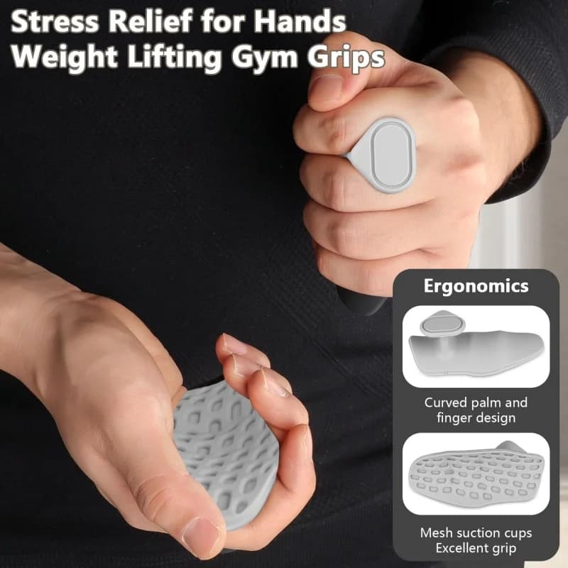 زوج واحد من مقابض التمرين المضادة للانزلاق، قفازات حماية اليد المطاطية المريحة لرفع الأثقال والسحب والتدريب في صالة الألعاب الرياضية وممارسة الرياضة - 5
