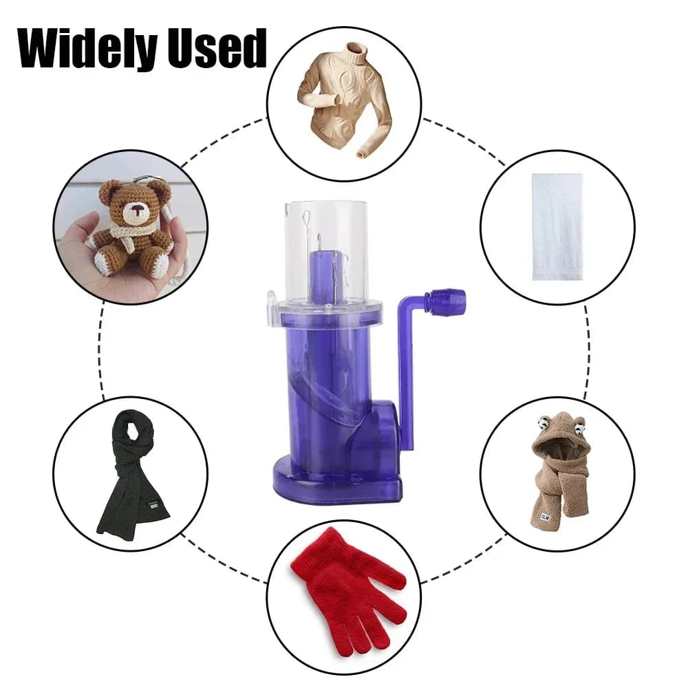 Portable Hand Knitting Machine Hand Crank Knit Loom for DIY Sweaters and Scarves Embellishment Tool with Accessories for Weaving - 4
