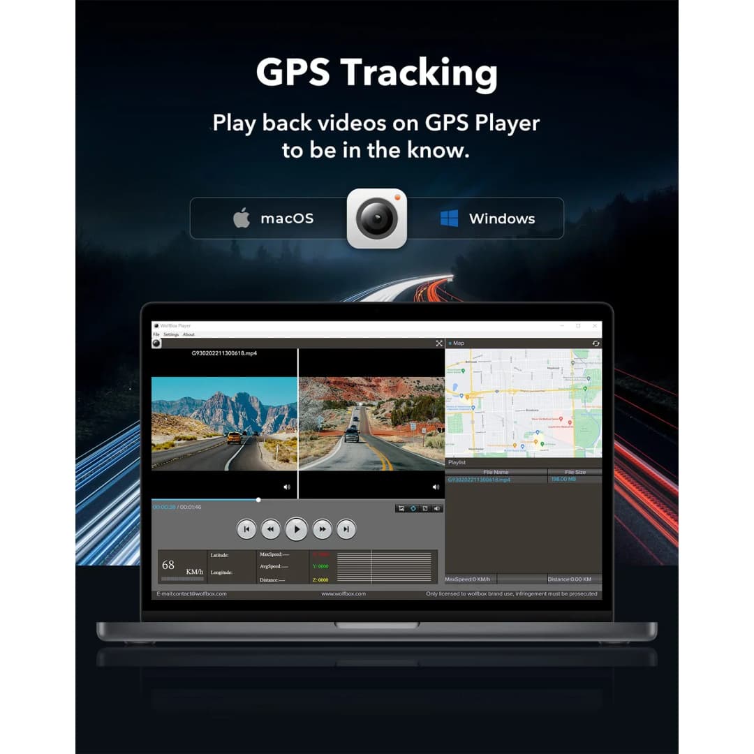 كاميرا لوحة قيادة WOLFBOX G930 بشاشة 10 بوصة وواي فاي، مسجل فيديو عالي الدقة 4K، كاميرا مرآة بزاوية رؤية 140 درجة، مسجل فيديو بشاشة لمس مع عرض وقوف السيارات لمدة 24 ساعة - 4