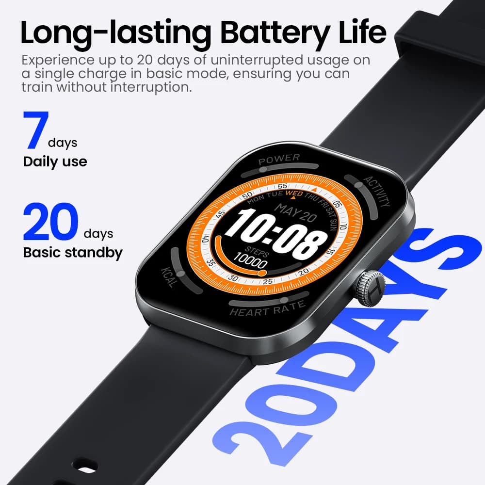 ساعة HAYLOU Watch S6 الذكية بشاشة 2.01 بوصة عالية الدقة، مكالمات صوتية عبر البلوتوث، مقاومة للماء بمعيار IP68، تتبع اللياقة البدنية - 6