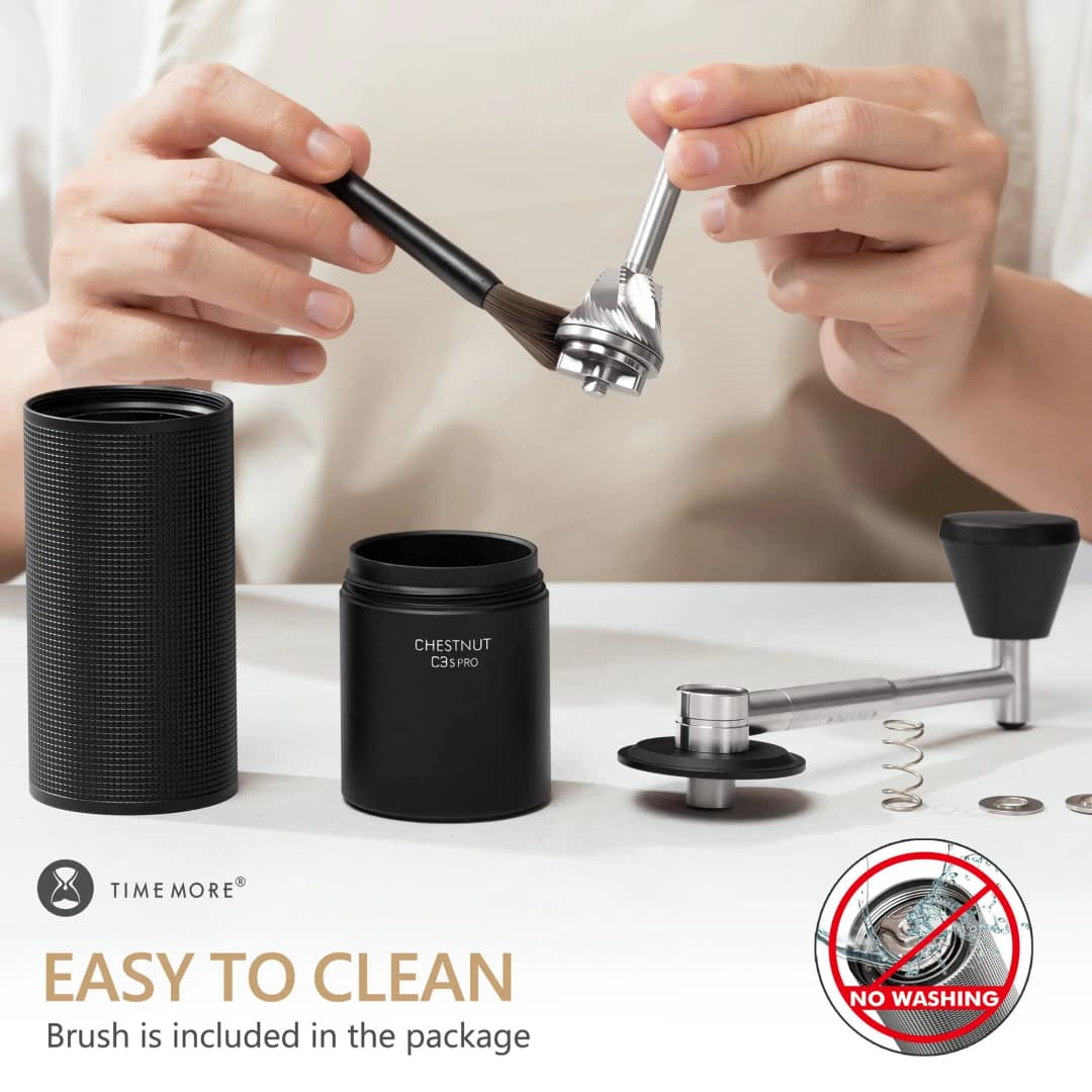 مطحنة قهوة يدوية TIMEMORE Chestnut C3S Pro / C3ESP Pro مع مقبض قابل للطي، مطحنة إسبريسو محمولة مع شفرات S2C - 3