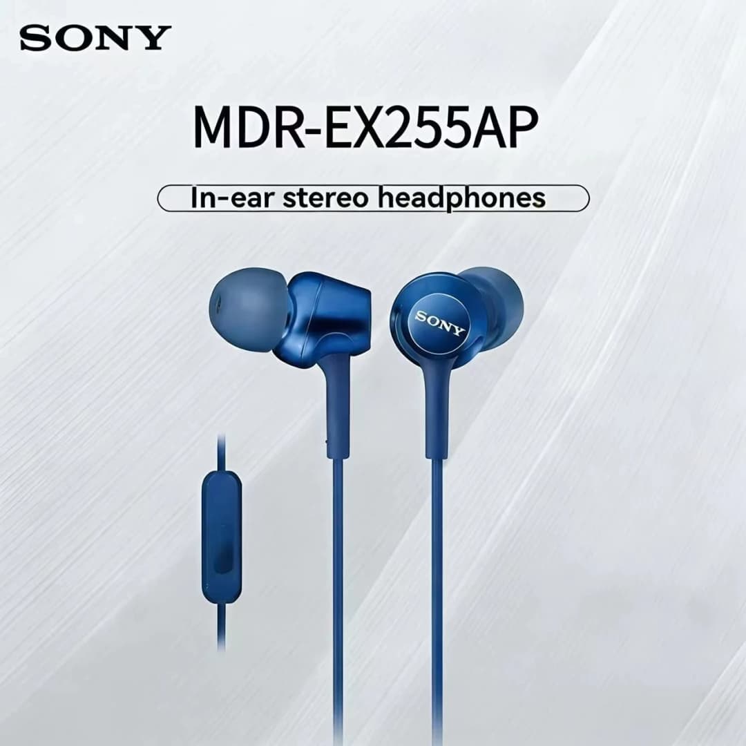 NEW Sony MDR-EX255AP In-Ear Wired Headphones Stereo Earphones with Mic for Music Gaming - 3