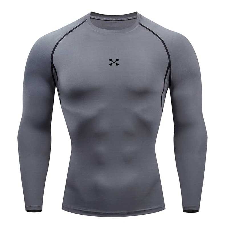 Compression T Shirt Men Summer Sportswear Running T-shirt Elastic Quick Dry Sport Tops Tee Athletic Gym Workout Shirts Men - 2