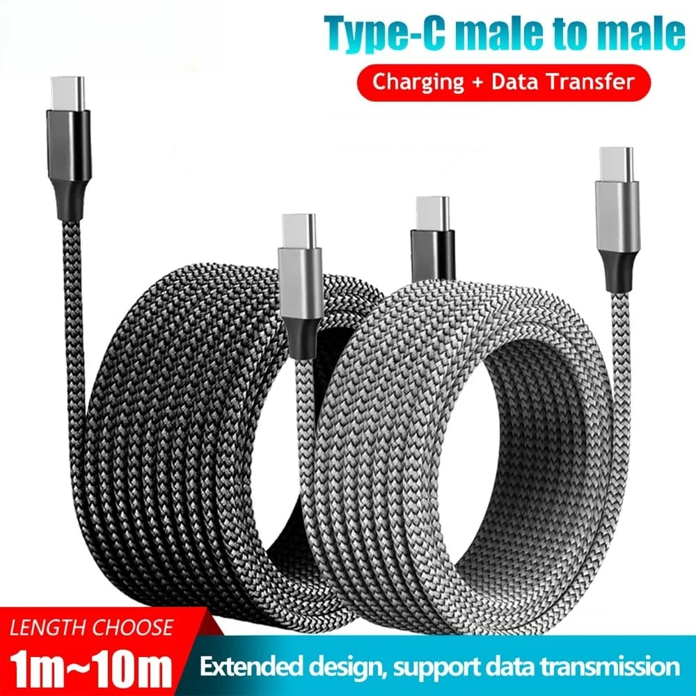 PD 60W Type C to Type C Fast Charging Cable Type C 3m 5m 8m Extending Data Cable For Huawei Xiaomi Samsung Oppo OnePlus Camera