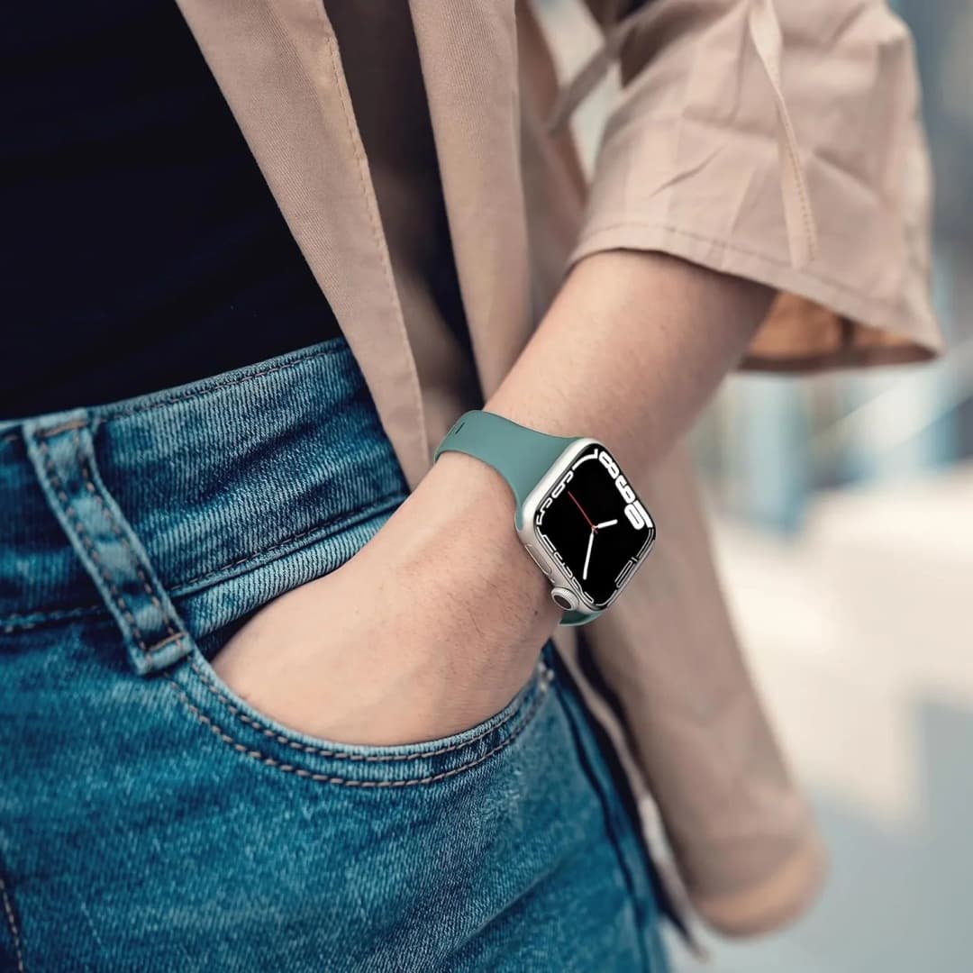 حزام سيليكون رفيع عصري لساعة أبل 46mm 40mm 41mm 42mm 38mm 44mm، سوار نسائي لسلسلة ساعات أبل 11 10 9 8 7 5 6 SE3 - 3