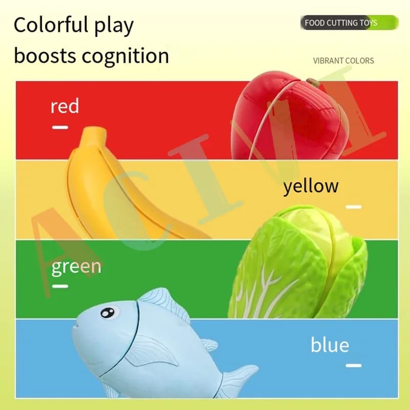 Kid Pretend Play Kitchen Fun Cutting Fruits and Vegetables Food Play House Set Puzzle Education Toys For Kids Boys Girls Gifts - 4