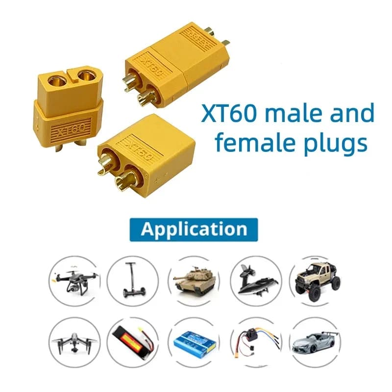 2/5 قطع موصلات XT60 ذكر وأنثى، قابس T لبطارية RC ليبو، إكسسوارات طائرات درون وسيارات RC