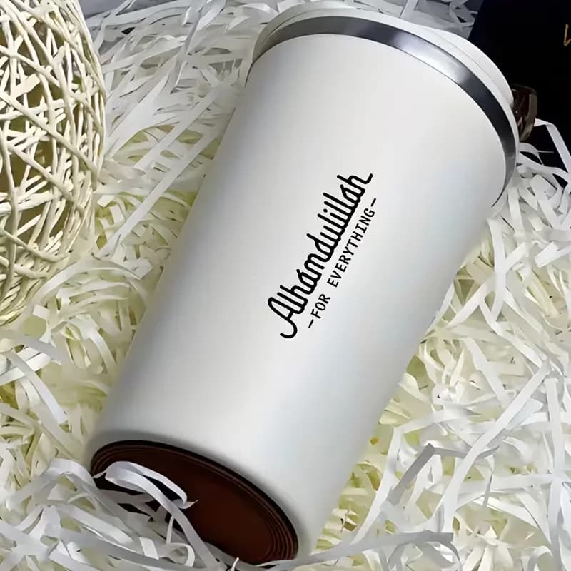 3 قطع ملصقات إسلامية "الحمد لله" لكل شيء - للأكواب، أجهزة الكمبيوتر المحمولة، سيارة الوفير، النوافذ والزجاج - مقاومة للماء وذاتية اللصق - 3