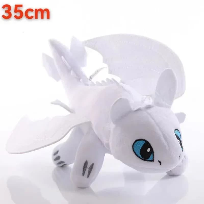 دمية تنين محشوة ناعمة بطول 35 سم، ديناصورات بيضاء وسوداء، ديكور منزلي، هدايا أعياد ميلاد وعيد الميلاد للأولاد والبنات - 3