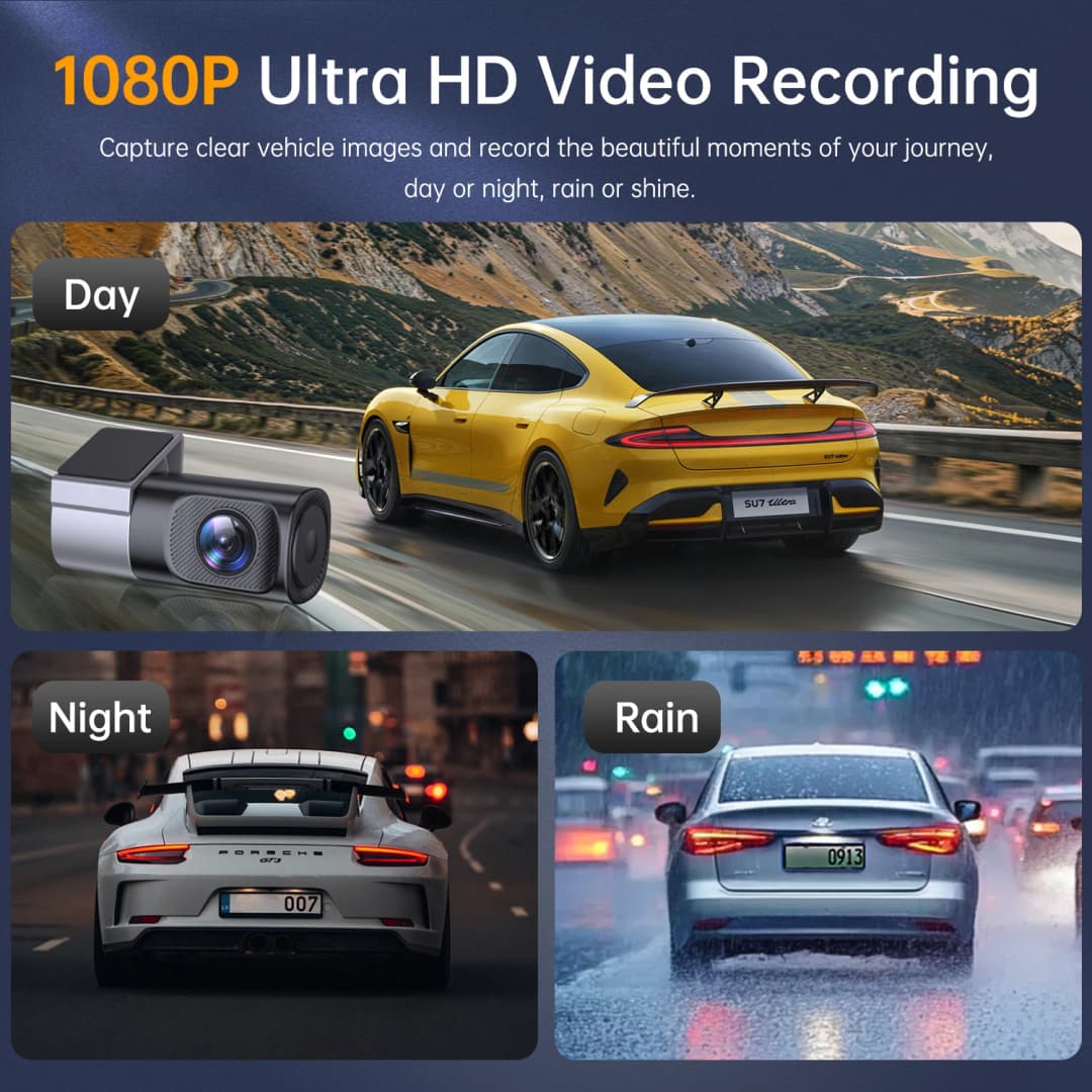 1080P Car DashCam New WiFi Dash Camera Vehicle Recorder Smart Car APP Control Video Recorder 360° Rotation Night Vision For All - 4