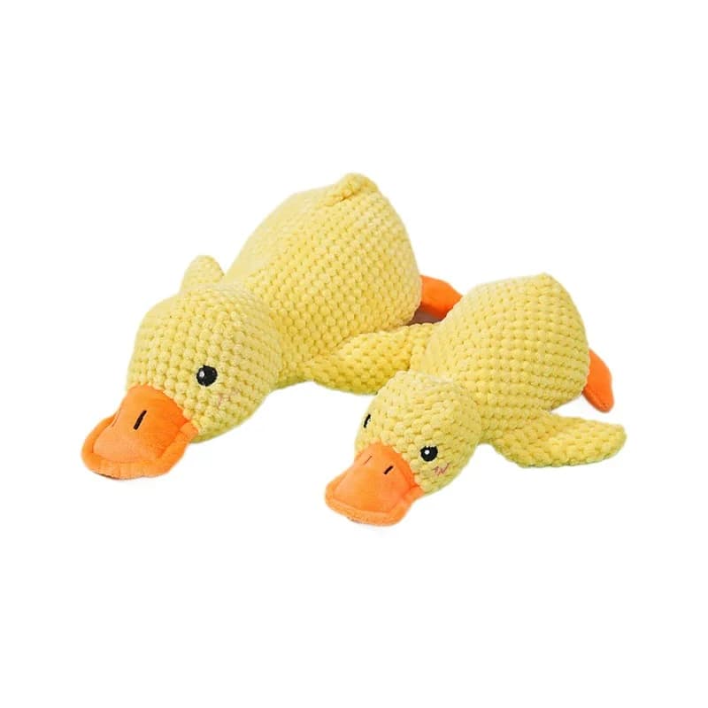 Plush Companion Sleeping Duck Dog Toys for Small Large Dogs Bite Resistant Teeth Grinding Sound Relief Duck Sound Toy - 5