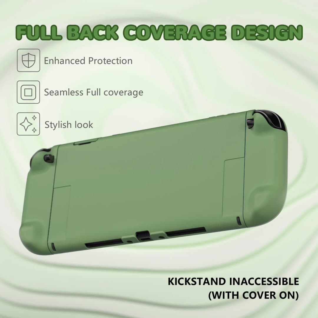 PlayVital Solid Color Protective Case for Nintendo Switch 2, Anti-Scratches Hard Shell Dockable Grip Cover with  Foldable Stand - 5