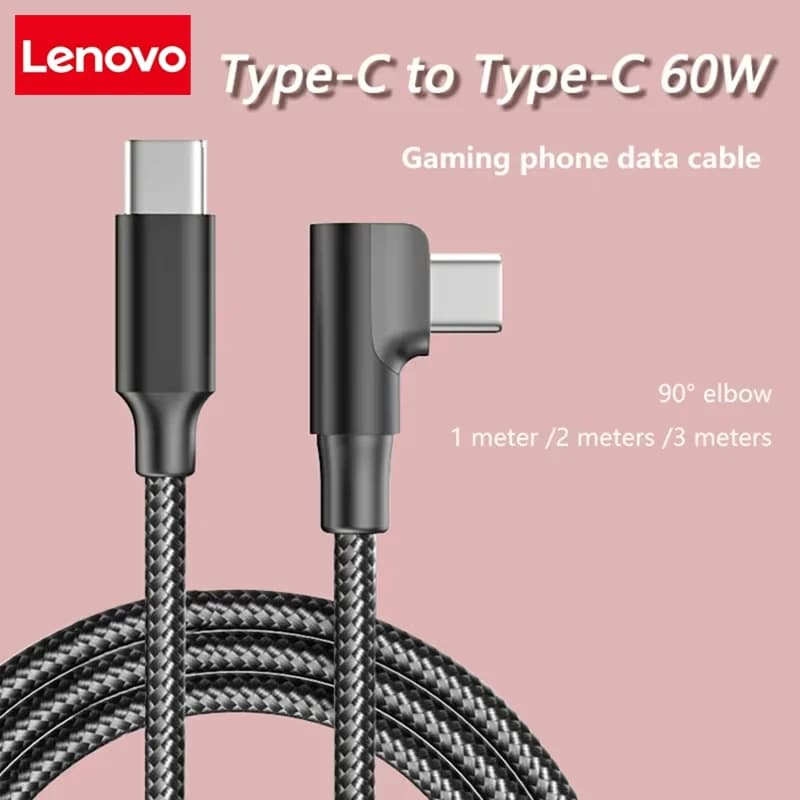 Lenovo Official 60W Super Fast Charging USB-C Cable Weaving Type-C Date Cable Fast Charger Accessories For iPhone Samusung - 4