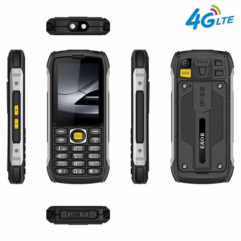 إيور 4G LTE - هاتف متين مقاوم للماء، بطارية كبيرة، لوحة مفاتيح، شاشة 2.8 بوصة IPS، مصباح يدوي - 2