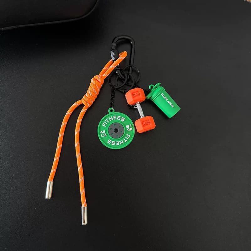سلسلة مفاتيح للياقة البدنية، هدية مميزة لعشاق الرياضة، ملحقات لأكياس التمرين وزجاجات المياه، مع مشبك على شكل حرف D - 4