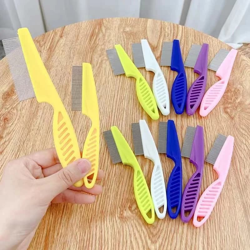 1/2pc Pet Hair Shedding Comb Stainless Steel Flea Comb for Cat Dog Pet Comfort Flea Hair Grooming Comb Dog Brush Grooming Tools - 2