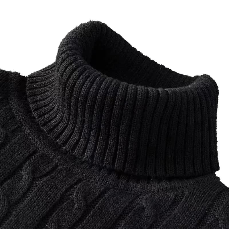 Outdoor Men's Long Sleeve Knitted Sweaters Slim Fit Turtleneck Sweater Casual Pullover Sweater Winter Basic Heavyweight Top - 2