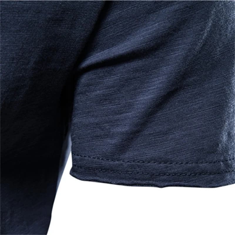 100% Cotton Men T-shirt Casual Soft Fitness Summer Thin T-shirts Men's Home Clothes O-Neck Short Sleeve Soild T Shirt for Men - 6