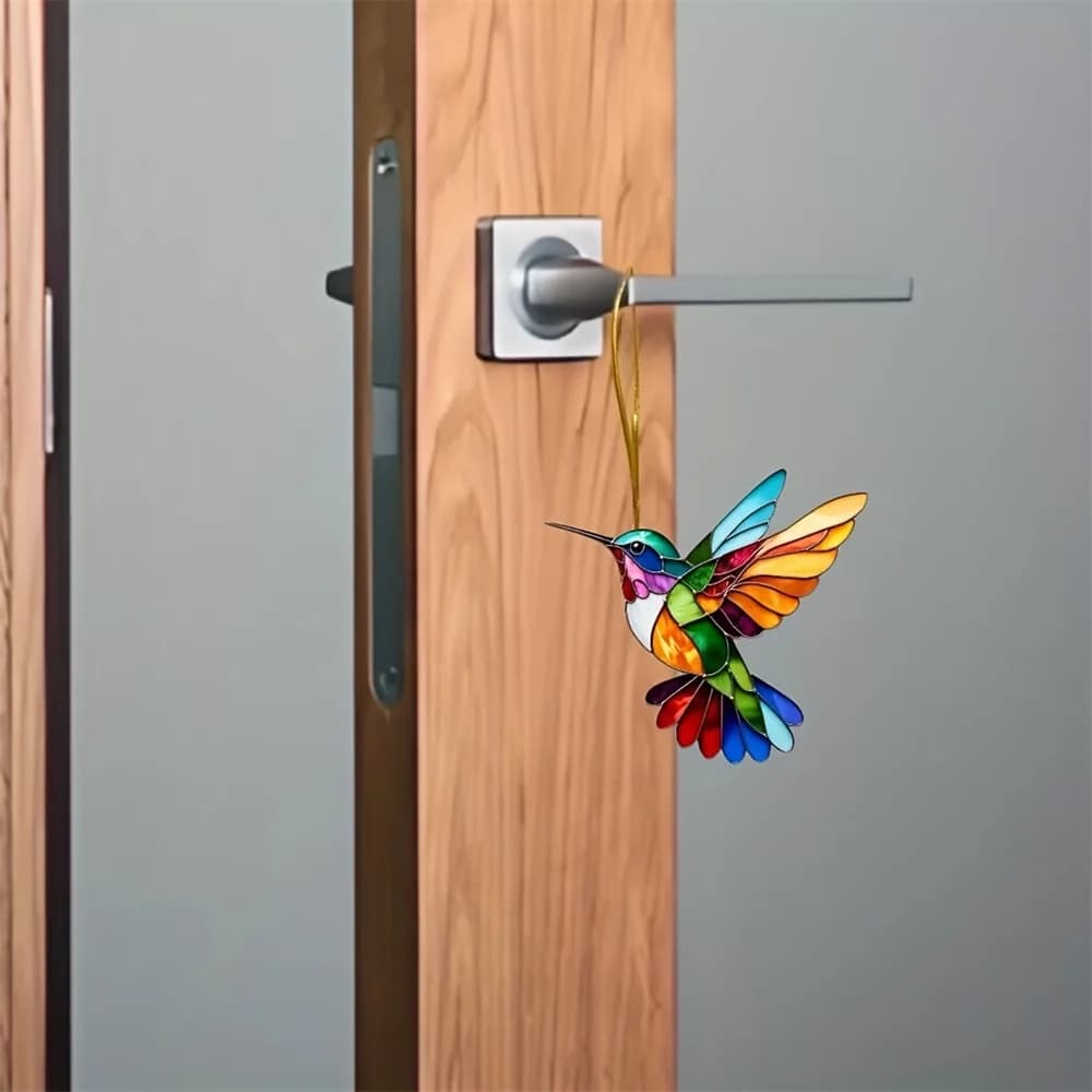 8 سم اكريليك 2D مسطح، قلادة ملونة، معلقة الرياح، رنين الشمس، زينة نافذة المنزل، حلية حديقة، ديكور سيارة - 5