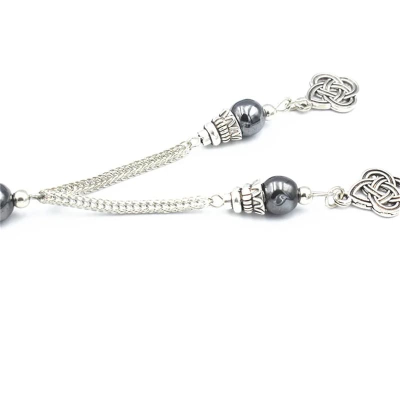 سبحة من حجر الهيماتيت الطبيعي، تحسن الدورة الدموية، مسبحة 33 حبة، سوار إسلامي، هدية إسلامية، مجوهرات تركية - 5