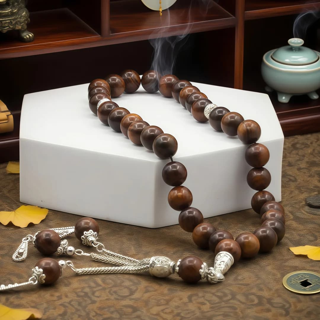 10mm 33 Prayer Beads Bracelet Islamic Muslim Prayer Meditation Sandalwood Dalbergia odorifera Prayer Beads For Women Men - 3