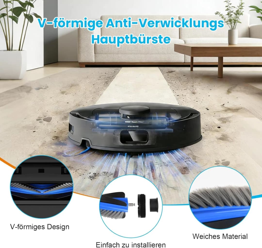 Ecovacs Deeboot T30C / T30C OMNI / T30C GEN 2 / T30C OMNI GEN 2, Debot N50 OMNI Parts Brush Filter Mop Cloth Dust Bag - 4