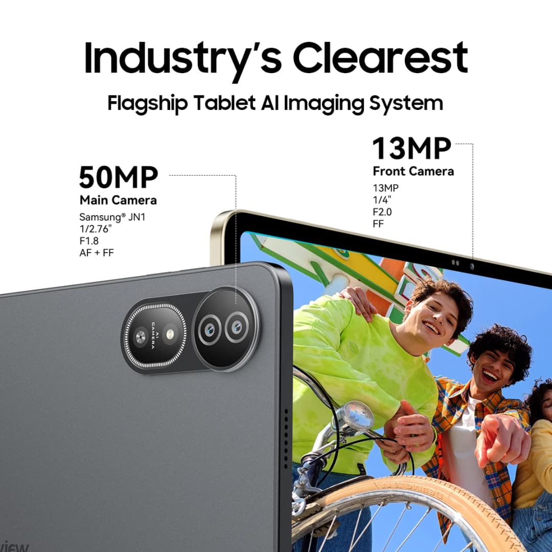 جهاز لوحي Blackview MEGA 12 الذكي بشاشة 12.2 بوصة بدقة 2.4K ومعدل تحديث 120Hz، ومعالج Dimensity 7200، ودعم Dual 5G، ومقاوم للماء بمعيار IP69K، مع لوحة مفاتيح بدون شاحن - 5