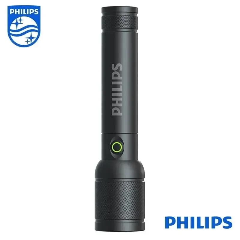 Philips 6168 Optical Zoom Flashlight Type-C Portable Flashlight With 4 Lighting Modes For Self Defense Camping Torch Light - 6