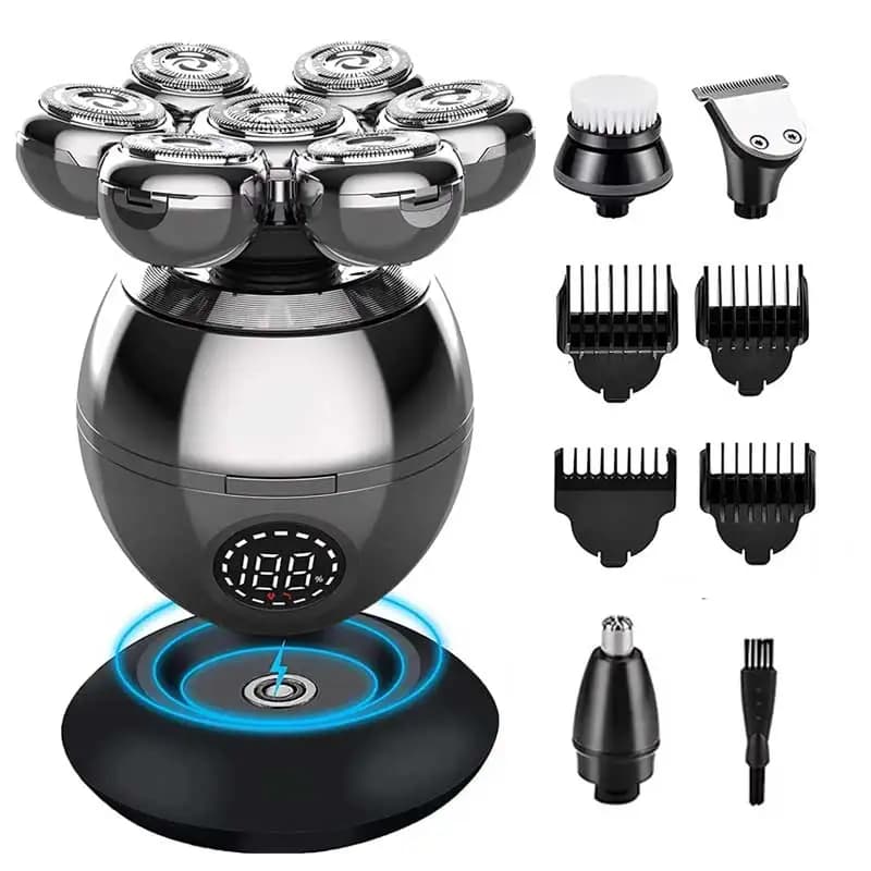 7D Floating Cutter Electric Shaver Head Base Charging Portable Men Beard Trimmer Clipper Skull Shaver Waterproof Shaving