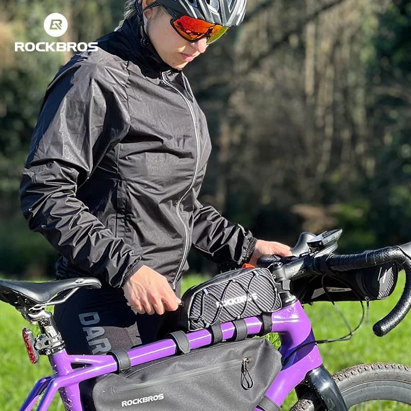 ROCKBROS Bike Bag Waterproof Reflective Front Top Frame Tube Bag Ultralight Bicycle Bag Cycling Bag Touring Riding Gear - 6