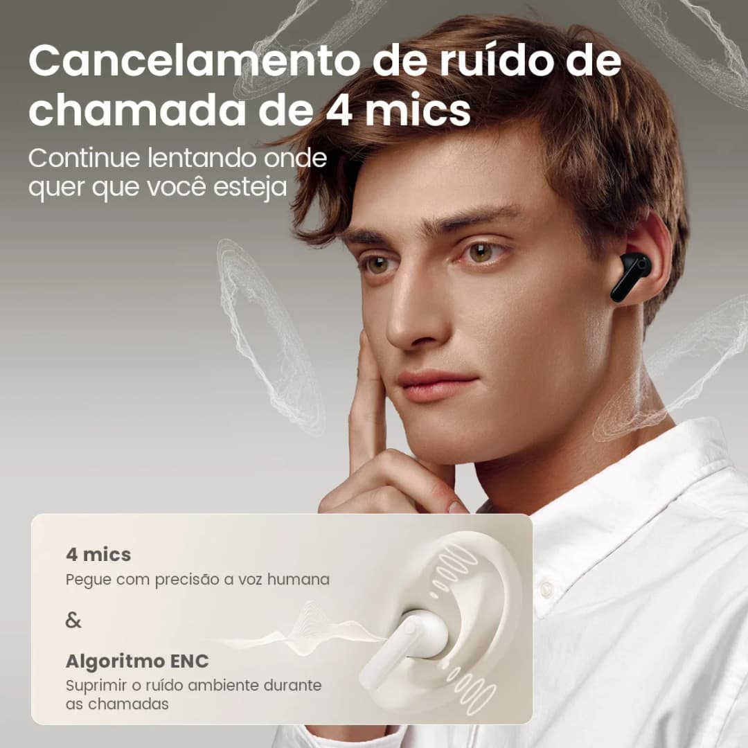 HAYLOU HQ5 ANC Wireless Earphones Bluetooth 6.0 Noise Cancelling Sports Earphones with 4 Microphones ENC Call Feature - 3